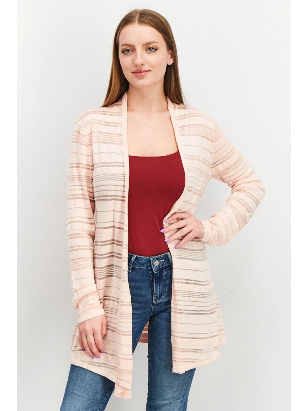 41 Hawthorn Cardigan Medium Open Front Textured Knit Feminine Cozy Lounge NEW